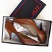 80s Vintage Shoes Jazz pumps 8.5 M, Animal Print Leather Pumps