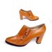 60s Go-Go Chunky Heel Shoe Boot Frank More Caramel Leather 7.5 N womans