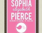 11 x 14 Custom Baby Birth Information