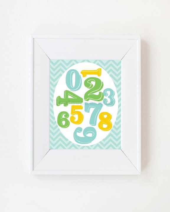 8 x 10 Nursery Number Art