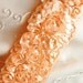 1 yard PEACH Satin Shabby Chic Cabbage Rose Rosette Trim