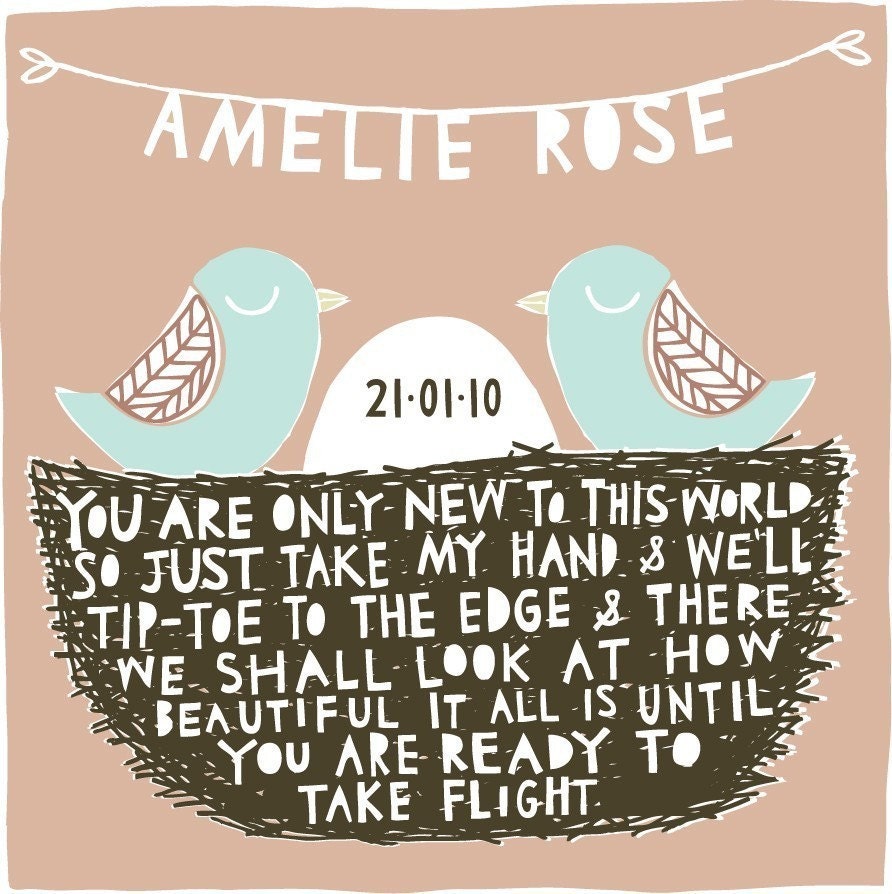 New To This World - Personalized Birth Gift Fine Art Print (Medium)