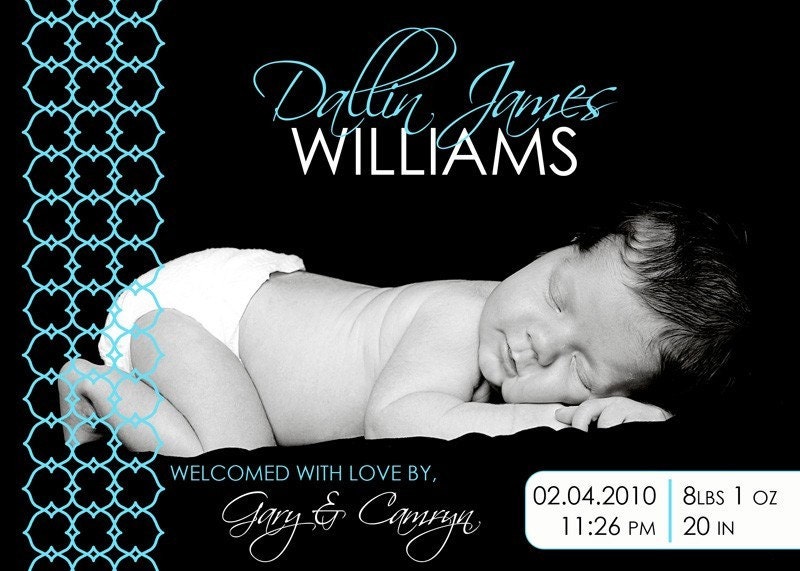 Birth Announcement : Modern and Simple Baby Birth Announcement