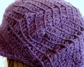 Crochet Newsboy Hat for Women, Teens, Adult, Purple, Plum, Knit
