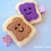 Peanut Butter and Jelly Felt Hair Clip Set - BFFs - Felt Toast - PBJ - non slip, PB&J