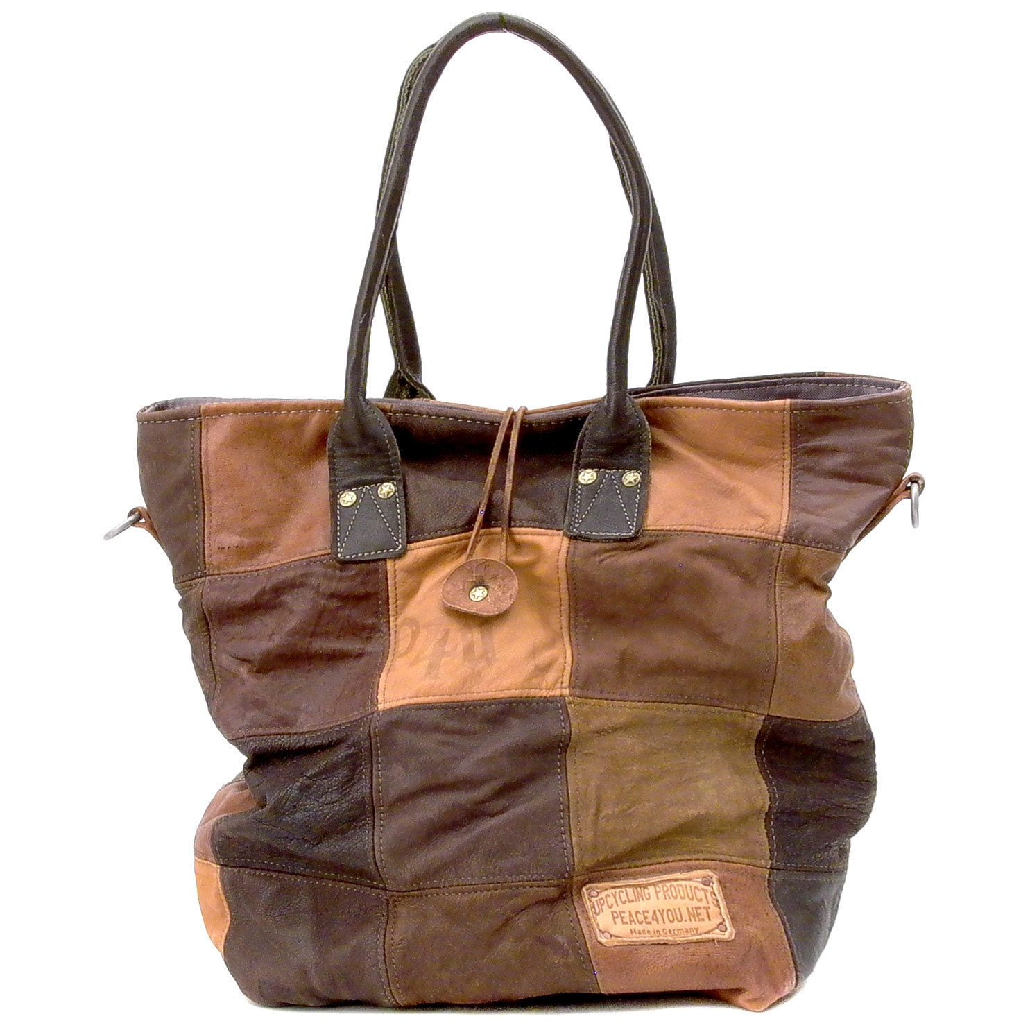 Distressed Leather Tote // Upcycled and Handmade by peace4you - Model leo-2109