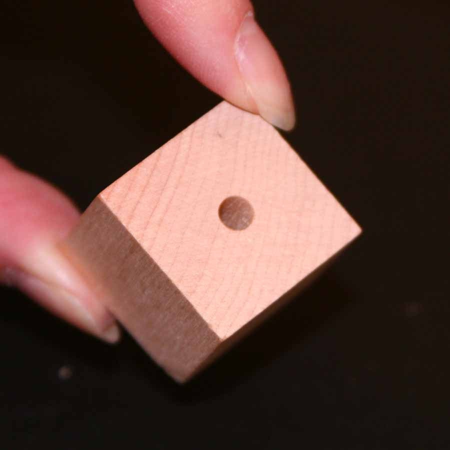 6 - Bead Square - 1 inch with 3/16 hole unfinished wood (25mm) (WW-BE306)