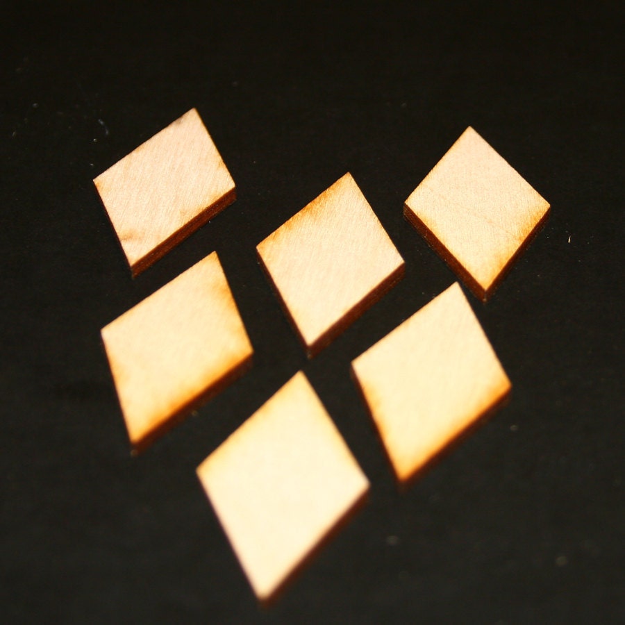 26 - Diamonds - 1-1/4 x 3/4 x 1/8 inch unfinished wood