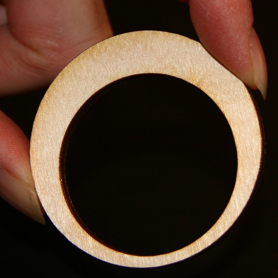 26 - Circle Cutout - 2 with 1-1/2 inch offset hole x 1/8 inch unfinished wood
