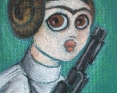 Aceo Frida - 'Frida definitely liked her new Princess buns' - original art