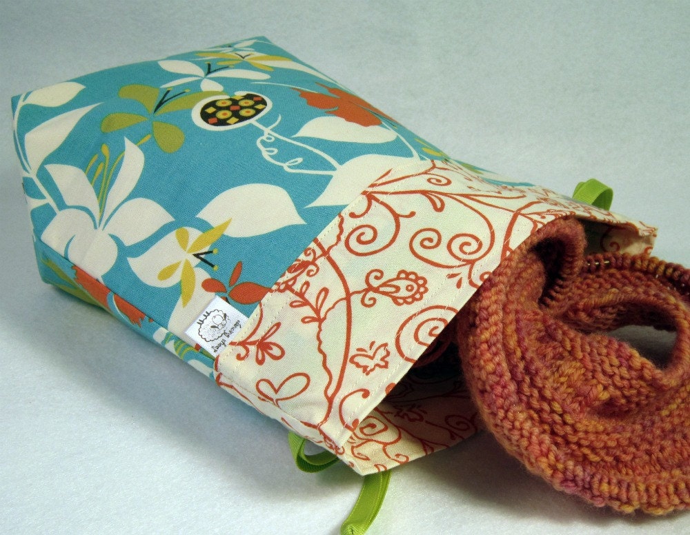 Butterly Bush - Small One Skein Knitting Crochet Sewing Project Bag
