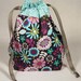 Purple Daisies- Small One Skein Knitting Crochet Sewing Project Bag