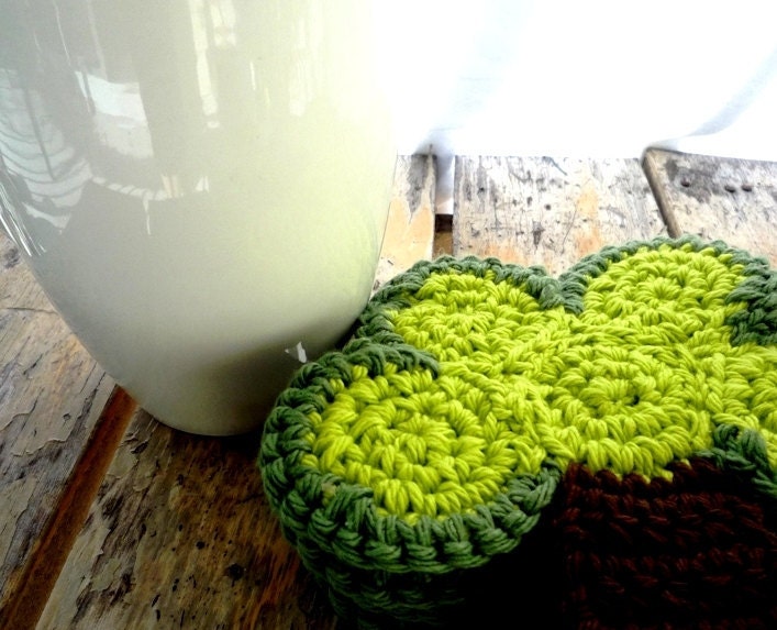 Crochet Tree Coasters (4 pc)