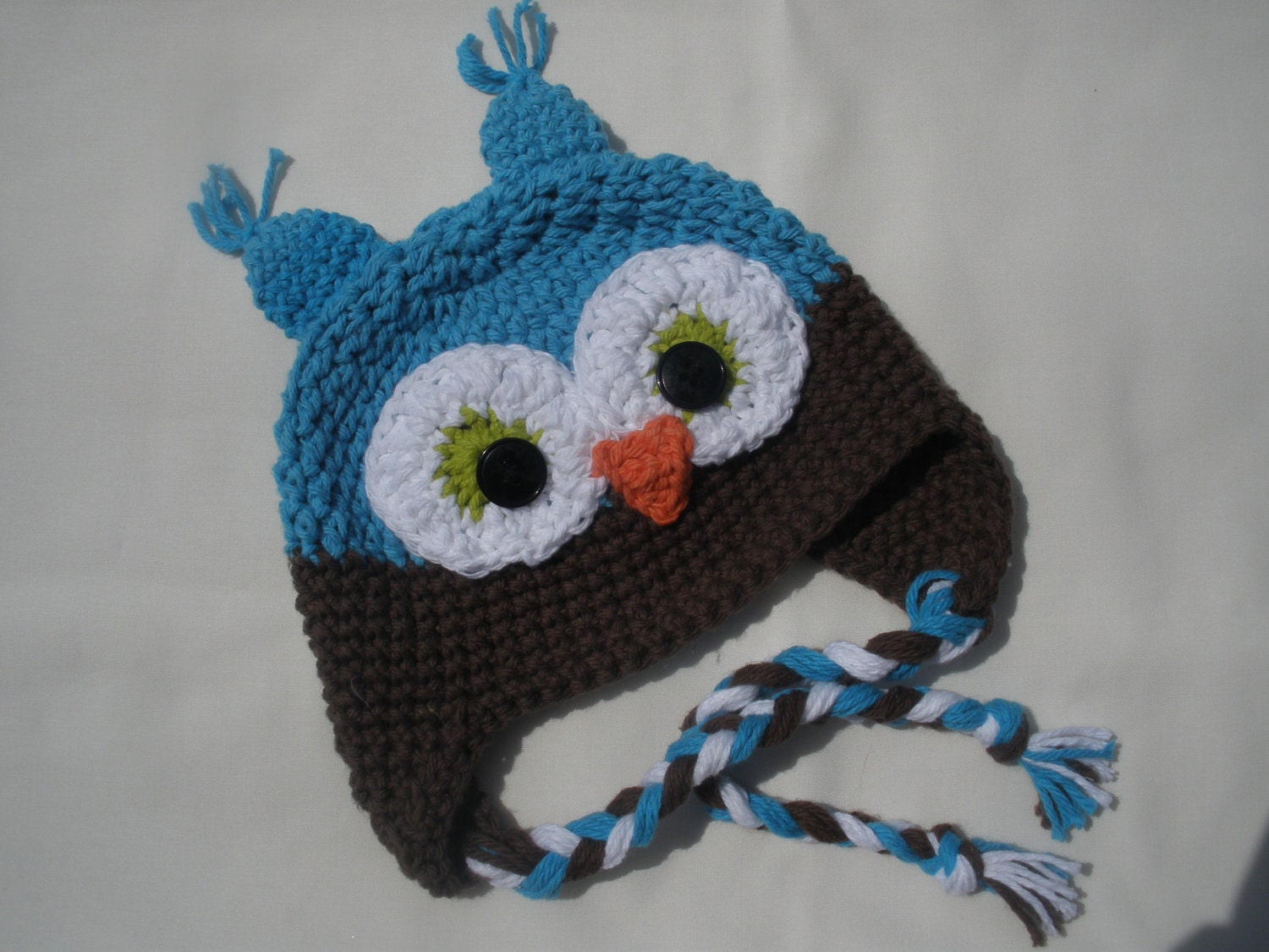 Crochet Character Hat-Owl Motif, Hippo Motif, Sock Monkey Motif, Flower, Earflap-Custom Colors, Size and Character/Style