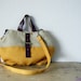 Le Cabas - Leather Handles Tote in Orange and Natural Burlap - NEW