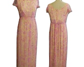 1960s Vintage Beaded Chiffon Empire Gown