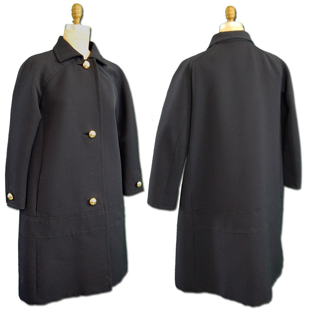 1950s Vintage Navy Wool Swing Coat
