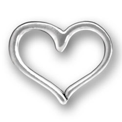Large Open Heart - Sterling Silver Charm - TW1127
