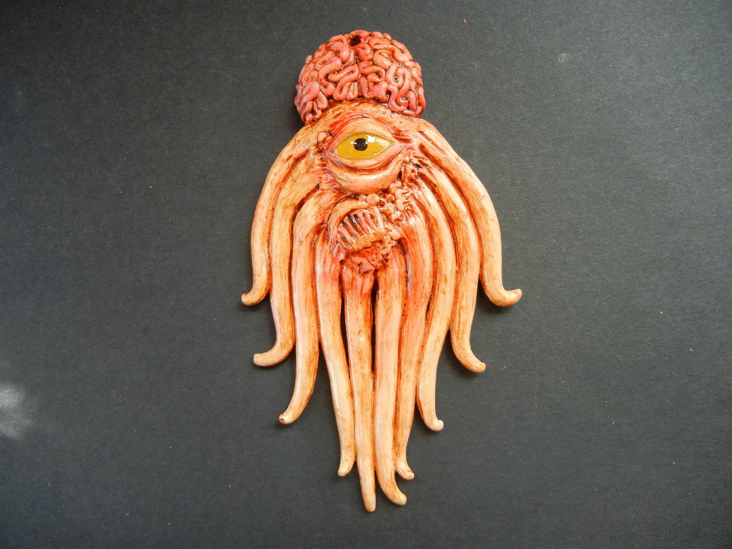 Mutant Dalek polymer clay pendant