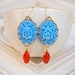 Gorgeous vintage  flower cabochons earrings.......
