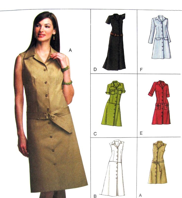 A Line Shirt Dress Pattern Vogue V7873 UNCUT by