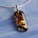 Handmade Dichroic Fused Glass Silver Pendant Necklace