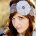 RUTH - light and dark gray lace rose headband