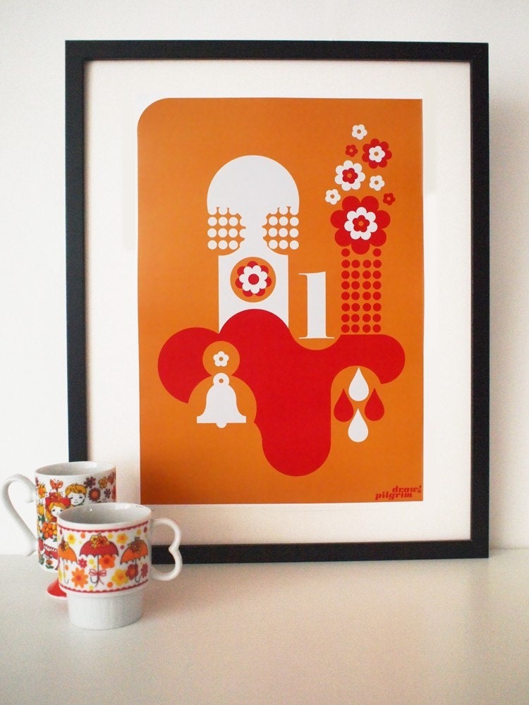 Letter L - from the alphabet series, bold mod A3 poster print