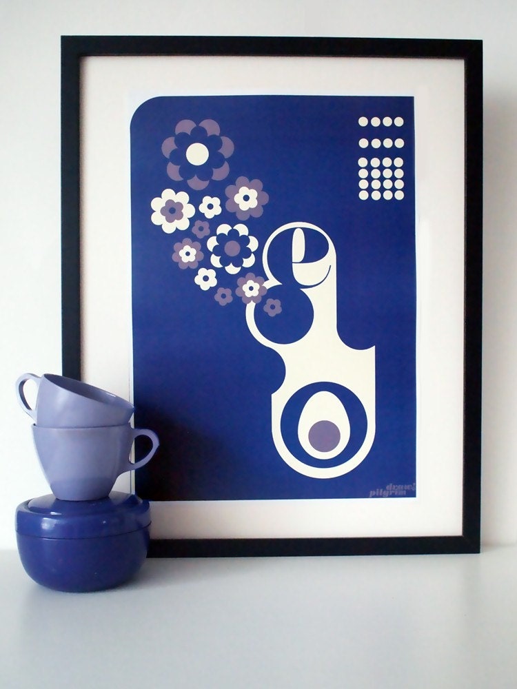 Letter E - from the alphabet series, bold mod A3 poster print