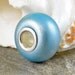 TURQUOISE SHIMMER - sterling silver lined big hole bead - handmade universal european charm - fits trollbead chamilia biagi bracelets