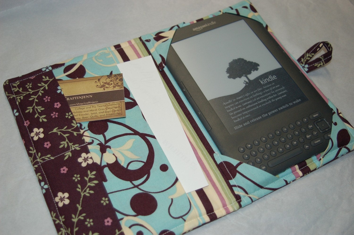 Kindle Nook Sony Ereader Ipad padded cover case purple and aqua