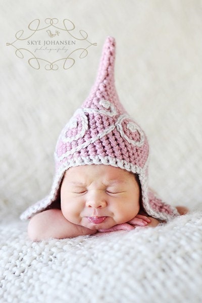 SALE Gnome Hat - Wee Little Gnome Topper - Petal Pink Swoosh Topper - Newborn