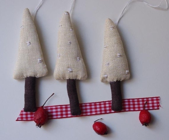 Holiday ornaments.  A set of 3  Christmas trees