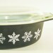 Vintage Pyrex Snowflake Casserole 1950's with lid