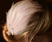 Baby Pink feather hariclip fascinator burlesque style hair clip, perfect for Valentine's Day