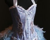 ALICE IN WONDERLAND -Blue Pink Burlesque Corset Costume - 2XL,3XL