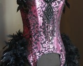 MISS BLOSSOM Circus Corset Burlesque Costume purple/black Mardi Gras