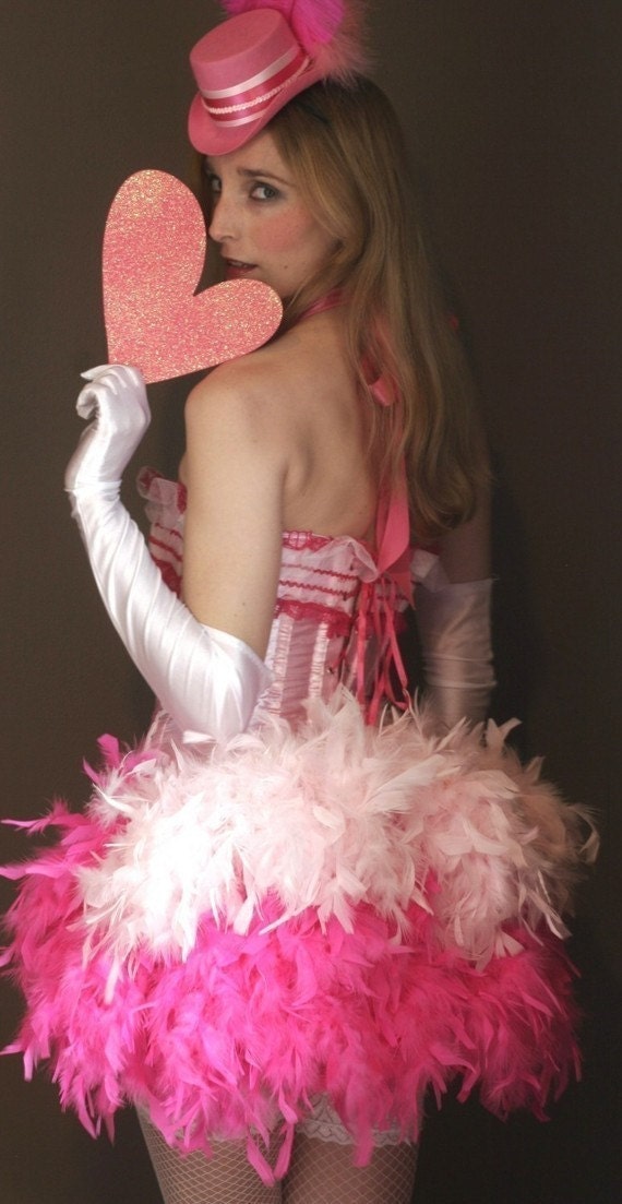 PINK LADY- sexy corset costumes-Burlesque Showgirl Halloween dress