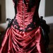 GYPSY - Steampunk Red Black Burlesque Costume Corset, saloon girl Prom Wedding dress