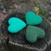 Lavender Sachets Needle Felted Wool Heart -- Happy Valentine's day (Green Series)