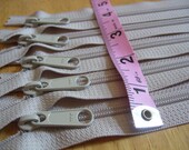 SALE - Ten natural beige 14 inch YKK Hand bag zippers with extra long pull