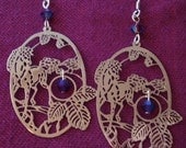 Unicorn Earrings, Silver Unicorn Charm, Fuchsia, Swarovski Crystal, Fantasy Earrings