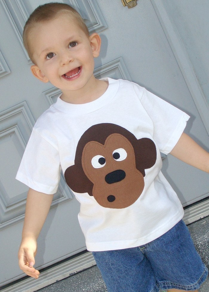 Little Monkey Boys Custom Applique Tshirt