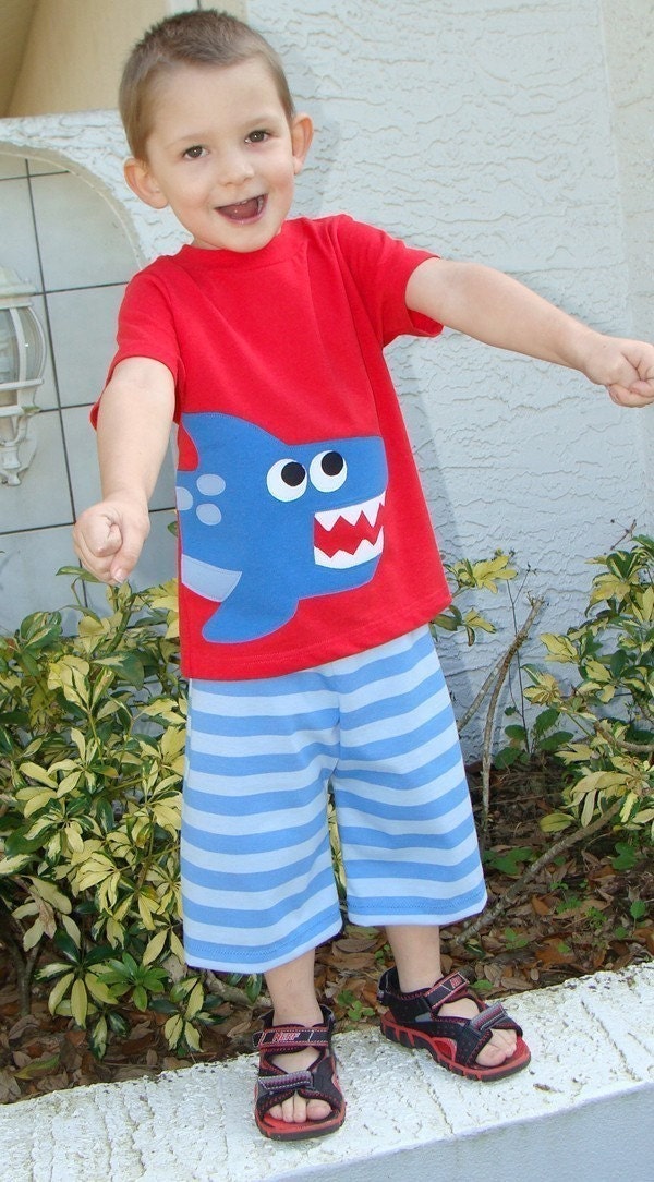 Shark Boys Custom Baggie Shorts Set