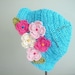 Summer Sun Hat Crochet hat beret with spring flower