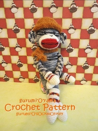amigurumi pattern crochet Sock Monkey PDF guide