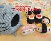 crochet pattern amigurumi Sushi Cat PDF guide