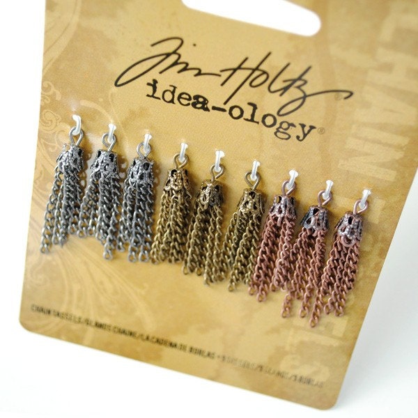 Tim Holtz CHAIN TASSELS - 9 Tassels