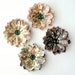Handmade Layered CARDSTOCK FLOWER with Decorative RHINESTONE Centers- Qty 4