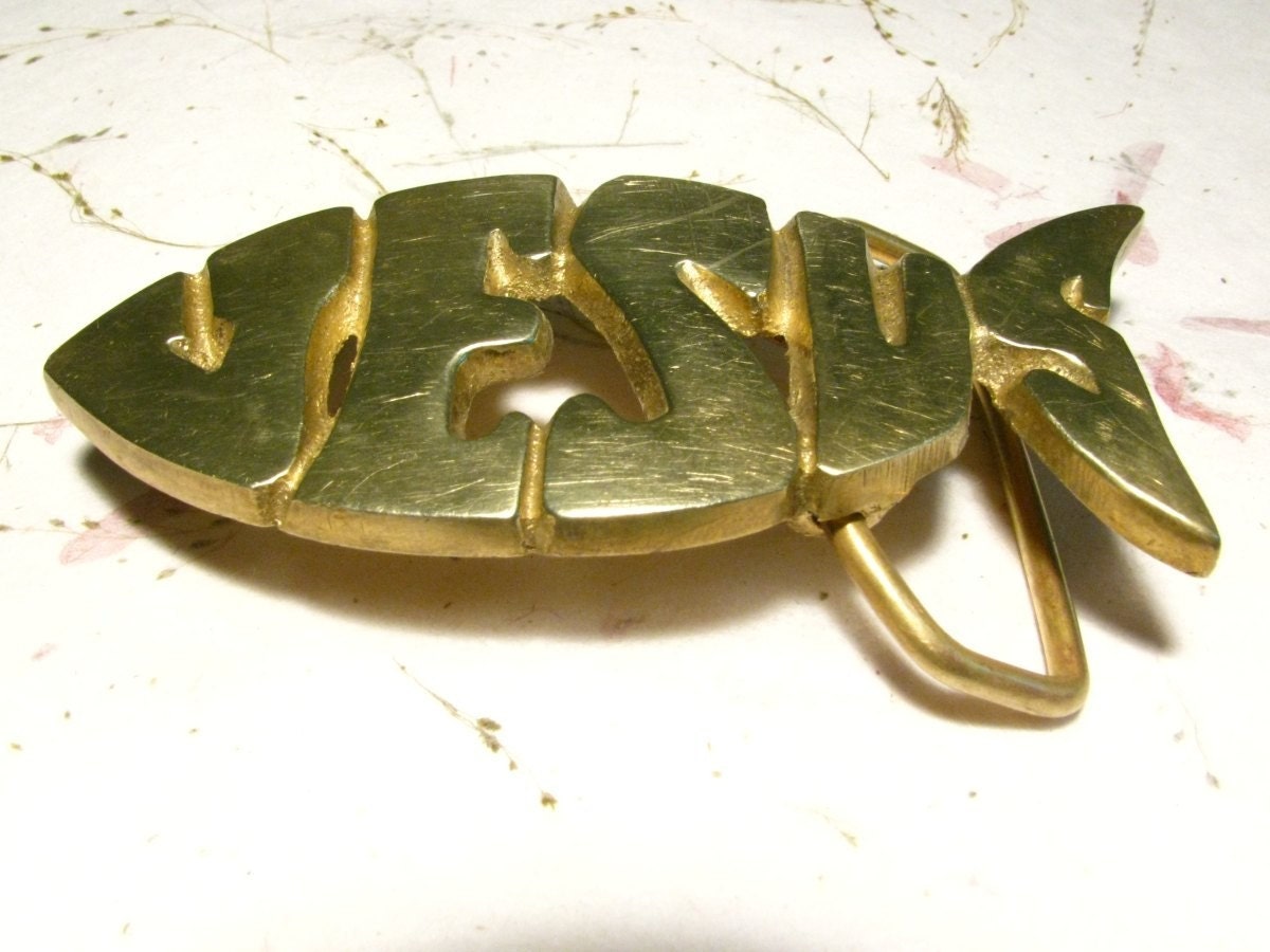 Jesus Brass Belt Buckle by BajunaJewelryVintage on Etsy